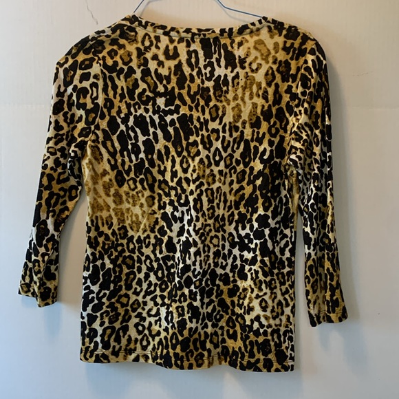 Jones New York Sport Leopard Print Cotton Blend Blouse Size S - Picture 10 of 11